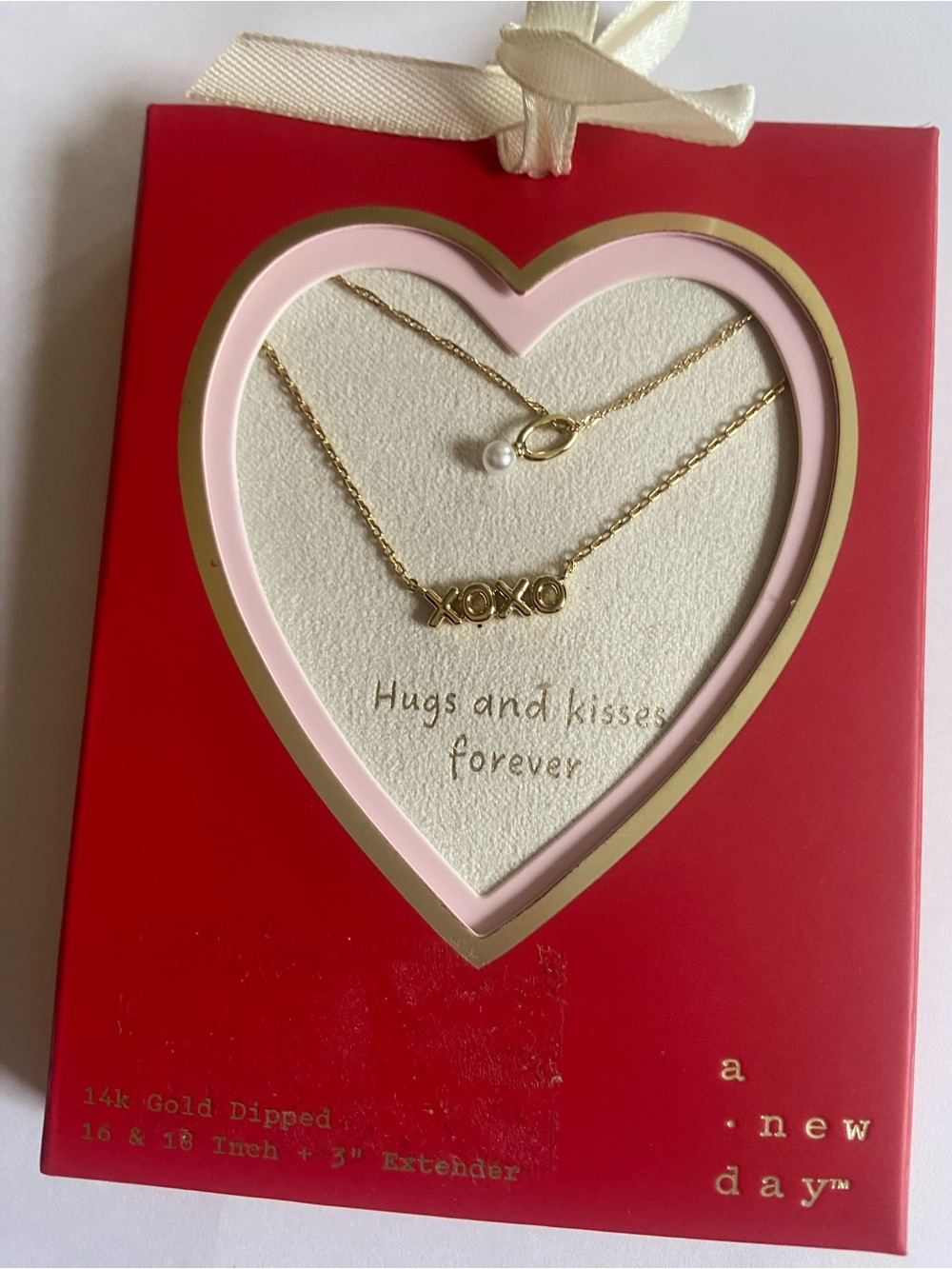 Target Gold XOXO Layered Necklace with Pearl Accent - Gold